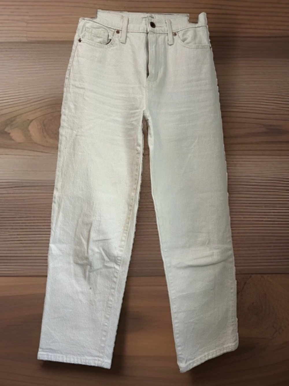 Universal Thread Jeans Womens 0/25R Cream Vintage Straight High Rise Ecru Denim